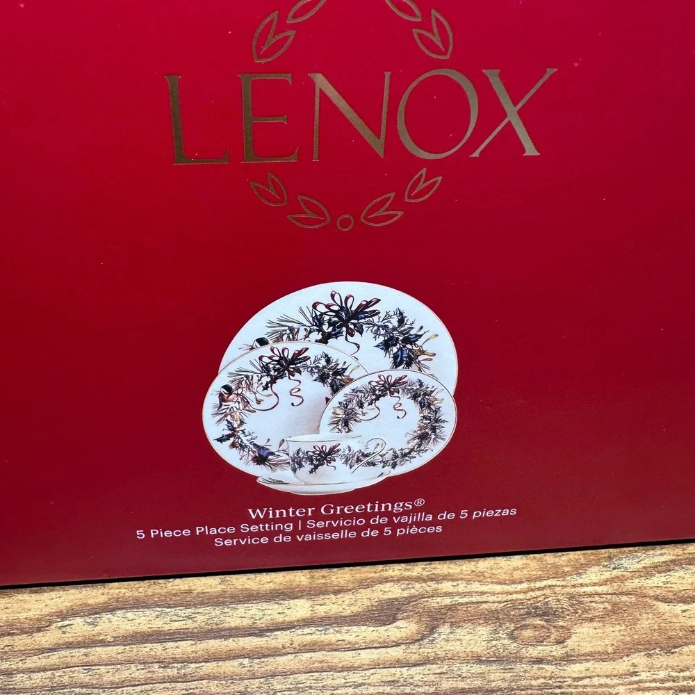 MISSING 1 Lenox Winter Greetings 4 Piece Place Setting Ivory Bone Chin Gold Trim